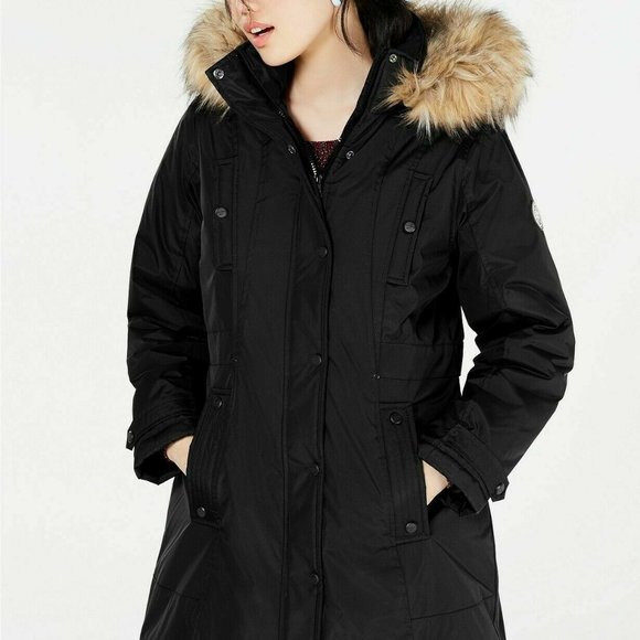 Madden Girl Hooded Faux-Fur-Trim Parka  Juniors - Picture 2 of 5